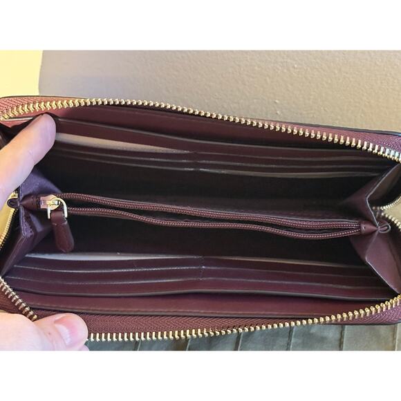 Kate Spade LENA Large Continental Wallet - Cherrywood (burgundy) Pebble Leather - Picture 4 of 5